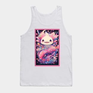 Cute Axolotl Anime Art Design | Cute Animals | Axolotl Hentaii Chibi Kawaii Design Tank Top